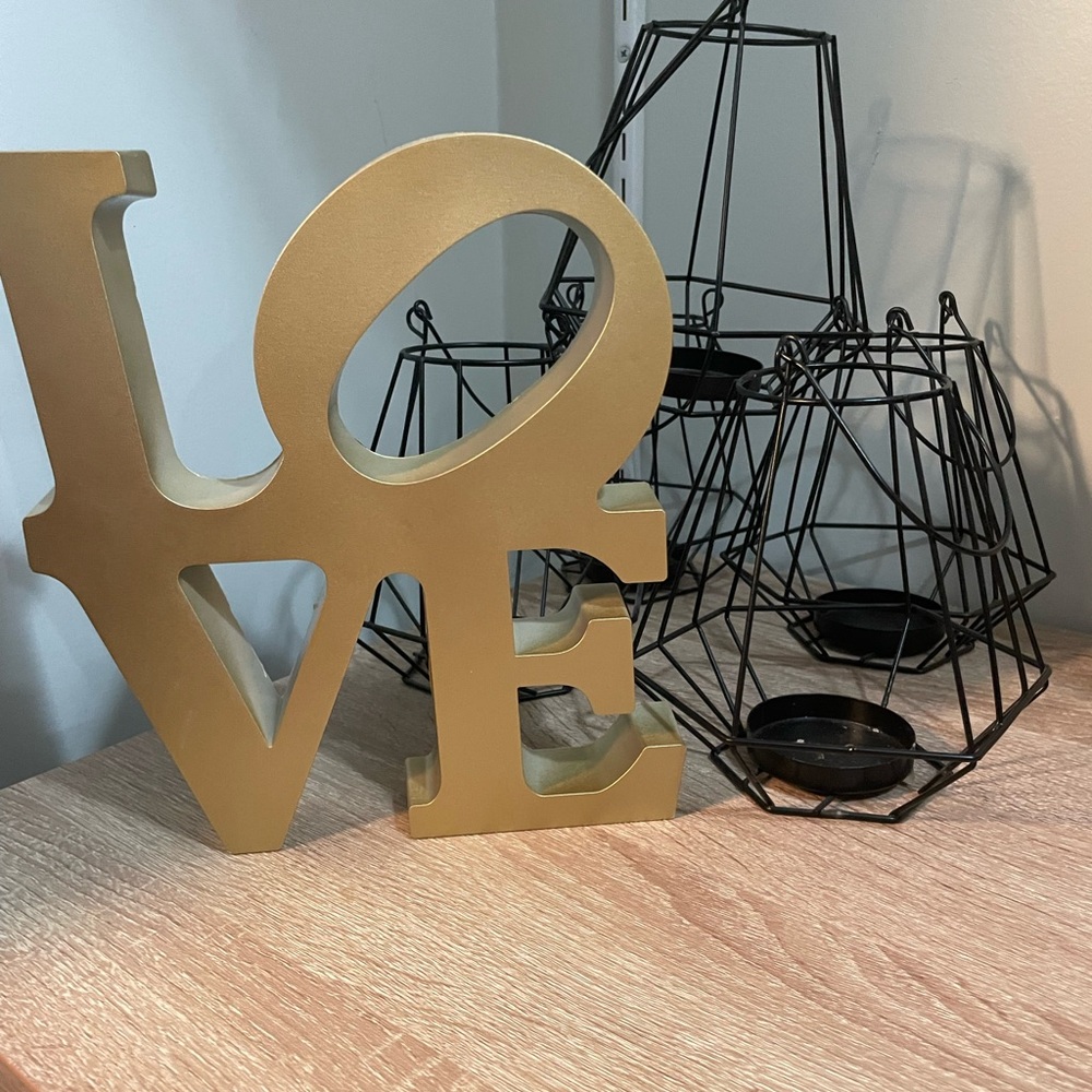Gold LOVE Decorative Sign